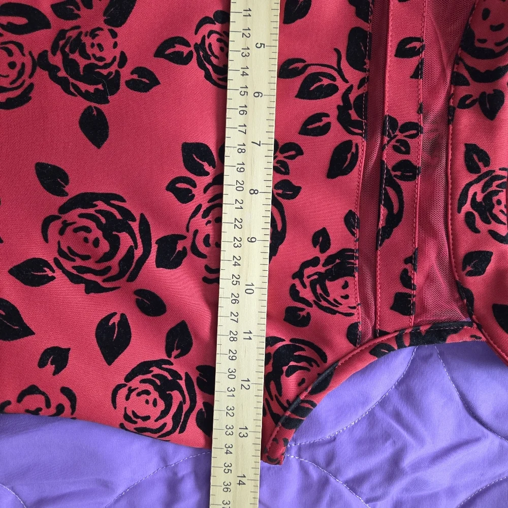 Bluebery Boulevard Red and Black Floral Kids Dress Sz 12